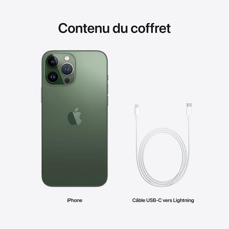 IPhone 13 Pro Max 128 Go – Vert – Débloqué – Occasion Avec Chargeur Et Protection écran